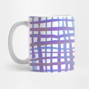 Watercolor doodle gingham - pastel blue and ultra violet Mug